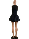 EVE Hollow Out Sleeveless Bubble Mini Dress QODY-6046