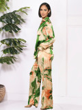 EVE Print Long Sleeve Shirt Loose Pants Suit MIL-036