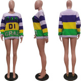 EVE Casual Color Block Sequin Knit Top TR-1315