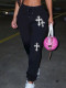 EVE Printed Pocket Drawstring Sport Calf Pants BGN-BN354