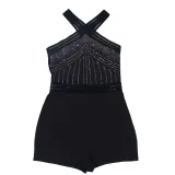 EVE Hot Drill Hollow Out Patchwork Romper NY-3233