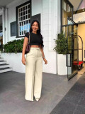 EVE Solid Color Loose Wide Leg Pants QODY-Y6012