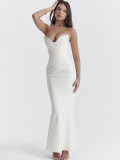 EVE Deep V-neck Wrap Chest Fishtail Dress GADE-5393