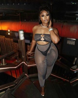 EVE Pre Order: About 7 work days shipping Backless Mesh Cutout Patchwork Knit Jumpsuit YUEM-Y11057