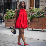 EVE Solid Color Sleeveless Loose Mini Dress NY-S10878