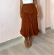 EVE Solid Color High Waist Long Skirt OMY-MY11054