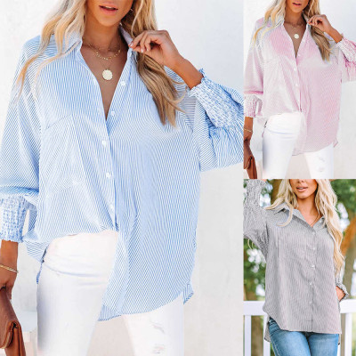 EVE Stripe Lapel Long Sleeve Shirt GOSD-OM10223