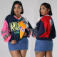 EVE Patchwork Color Block Letter Print Sweatshirt SFY-537