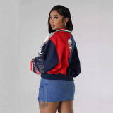 EVE Patchwork Color Block Letter Print Sweatshirt SFY-537