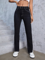 EVE Caual Belt Split Fashion Jeans GZHY-70055