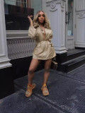 EVE Fashion Loose Drawstring Waist Mini Dress MIL-070