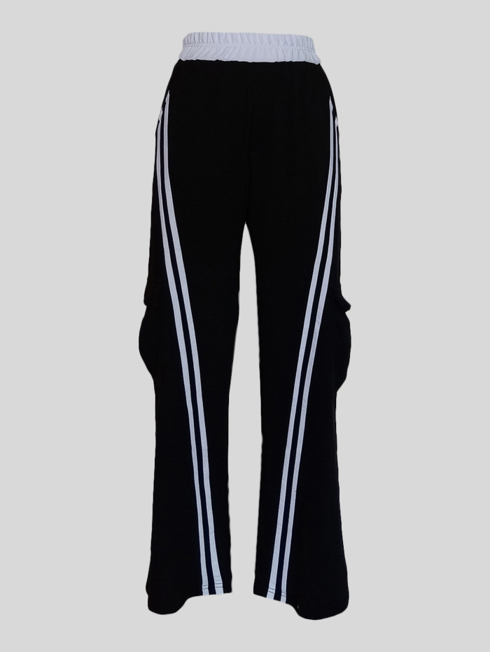 EVE Casual Spliced Sport Straight Leg Pants MIL-065