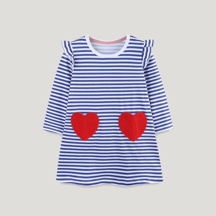 EVE Kids Girls Striped Fly Sleeve Knit Princess Dress GASD-1535