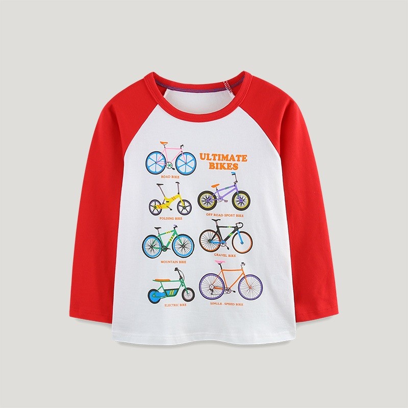 EVE Kids Boy Long Sleeve Color Block Print T Shirt GASD-5370