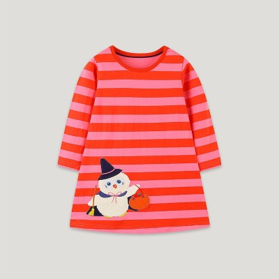 EVE Kids Girl Halloween Stripe Casual O Neck Midi Dress GASD-1421
