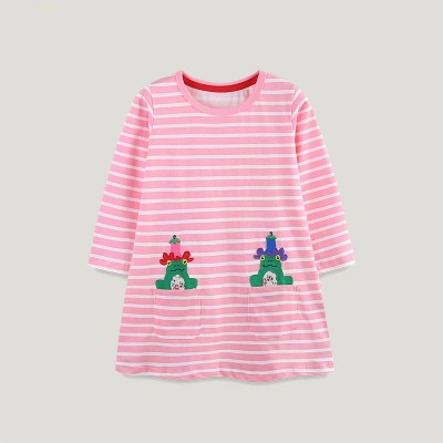 EVE Kids Girl Cartoon Embroidery Round Neck Dress GASD-1519