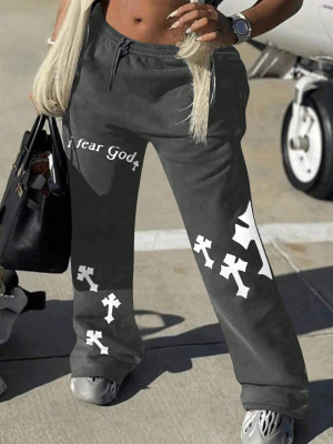 EVE Plus Size Sport Print Casual Loose Pants GDNF-N8883i149