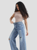 EVE Solid Color Short Sleeve Tight Bodysuit GMDI-38403