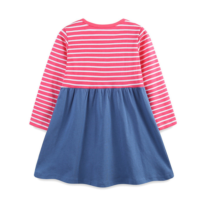 EVE Kids Girl's Long Sleeve Stripe Print Princess Dress GASD-1517