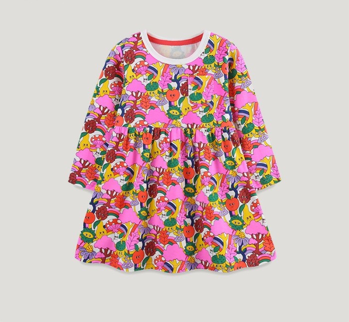 EVE Kids Girl's Cartoon Full Printed Princess Dress GASD-1538