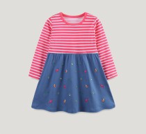 EVE Kids Girl's Long Sleeve Stripe Print Princess Dress GASD-1517