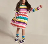 EVE Kids Girl's Color Stripe Print Casual Dress GASD-1532