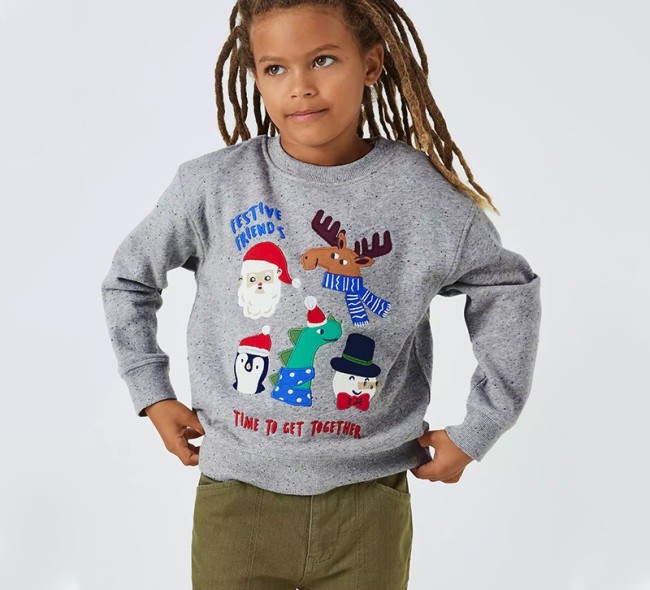 EVE Kids Boy's Christmas Embroidered O Neck Sweatshirt GASD-8221