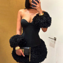 EVE Sexy Backless Tube Tops Mini Dress XEF-51230