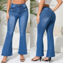 EVE Fashion Washed Micro Flare Jeans GKNF-TSYJ-827