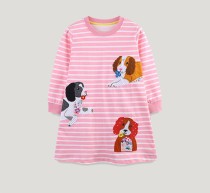 EVE Kids Girl's Stripe Print Long Sleeve Casual Dress GASD-1520