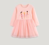 EVE Kids Girl Round Neck Mesh Long Sleeve Princess Dress GASD-1551