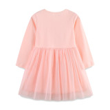 EVE Kids Girl Round Neck Mesh Long Sleeve Princess Dress GASD-1551