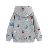 EVE Kids Hooded Print Long Sleeve Coat GASD-6008