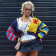 EVE Colorful Letter Print Knits Short Coat DLSF-W24L52789