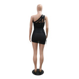 EVE Slant Shoulder See-through Irregular Mini Dress(Without Panties) CYA-901414