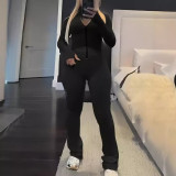 EVE Solid Color Zipper Hoodie Pants 2 Piece Set LSD-2236
