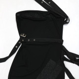 EVE Slant Shoulder See-through Irregular Mini Dress(Without Panties) CYA-901414