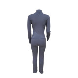 EVE Solid Color Zipper Hoodie Pants 2 Piece Set LSD-2236