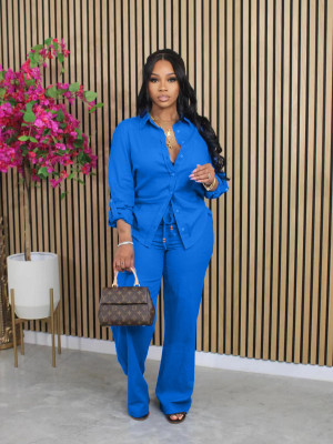 EVE Solid Color Long Sleeve Drawstring Pants Suit OLYF-6156