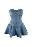 EVE Wrap Chest Denim Mini Dress OD-D8699
