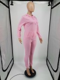 EVE Letter Print Long Sleeve Hooded Two Piece Pants Set YIM-MC002
