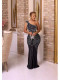 EVE Solid Hot Drill Slash Neck Long Dress GADE-8397