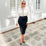 EVE Single-breasted Long-sleeved V-neck Knits Jacket GAKF-40901