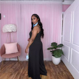 EVE Solid Color Sling Loose Jumpsuit TE-4701