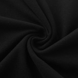 EVE Solid Color Slash Shoulder Drawstring Skirt Suit GXYF-0420