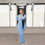 EVE Solid Color Zopper Coat And Jumpsuit Sport Suit SFY-548