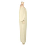 EVE One Shoulder Solid Wide Leg Jumpsuit GFDY-1312