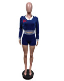 EVE Long Sleeve Color Block Sweater Suit MEM-88597