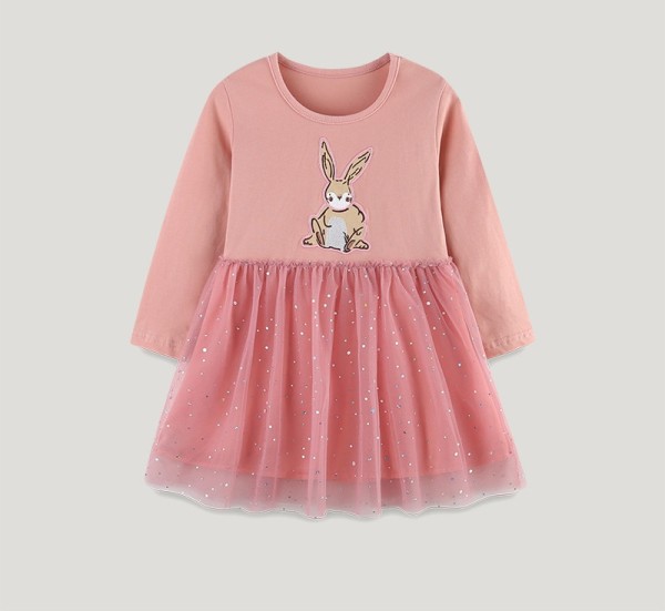 EVE Kids Girls Long Sleeve Mesh Embroidered Princess Dress GASD-1567
