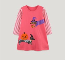 EVE Halloween Kids Clashing Color Long Sleeve Dress GASD-1548
